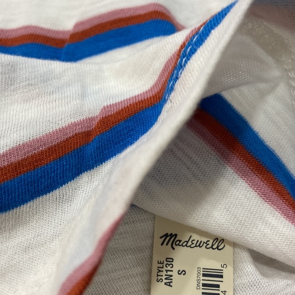 Madewell | rib crewneck tee in rock wood stripe size s small - Picture 11 of 12